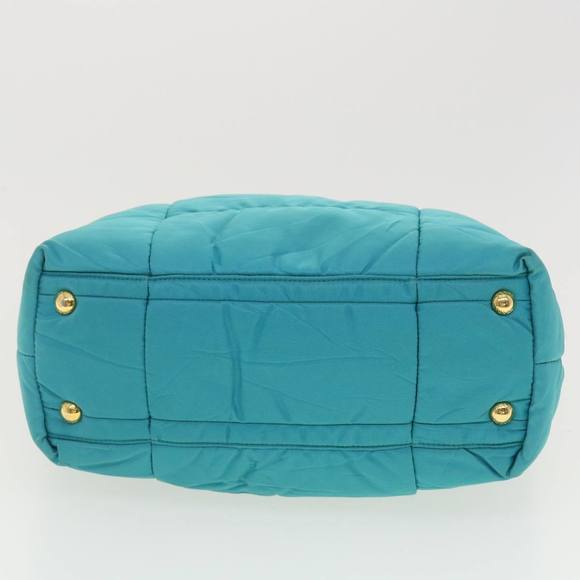 PRADA Quilted Hand Bag Nylon 2way Turquoise Blue Auth 40351 - Picture 5 of 16